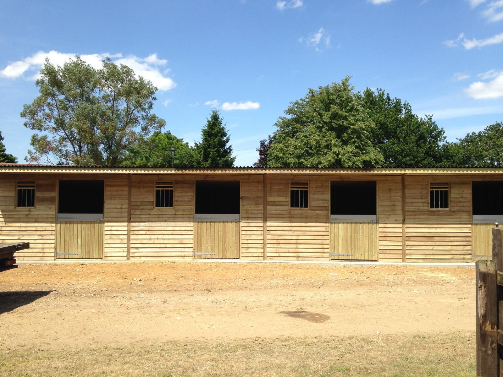 Stable block with multiple stalls